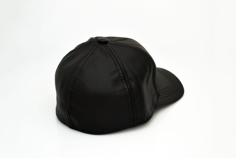 Fitted Brown Leather Baseball Cap
