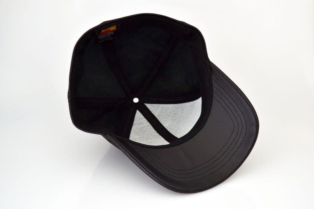 Fitted Brown Leather Baseball Cap