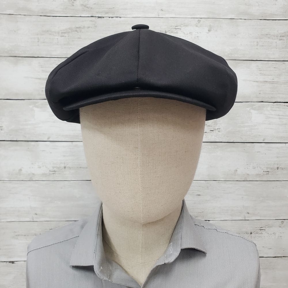 Black Eco Twill Apple Newsboy Cap