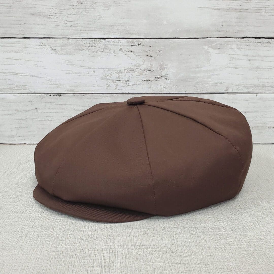 Brown Eco Twill Slim Newsboy Cap side