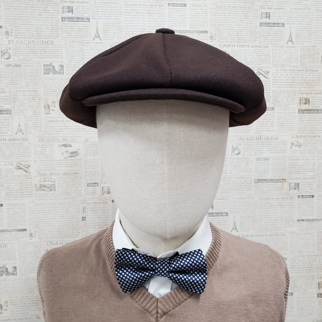 Wool Apple Newsboy Cap- Brown