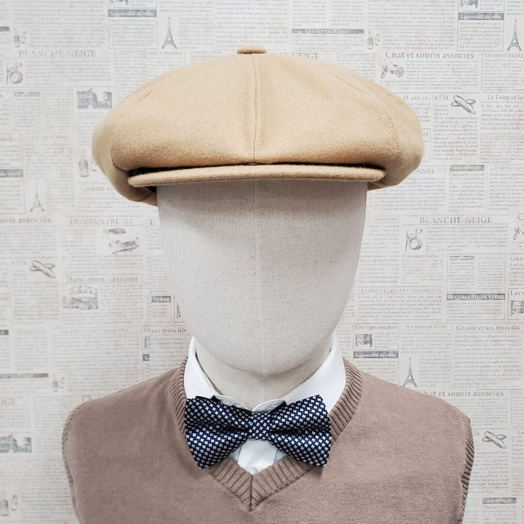 Camel Wool Apple Newsboy Cap