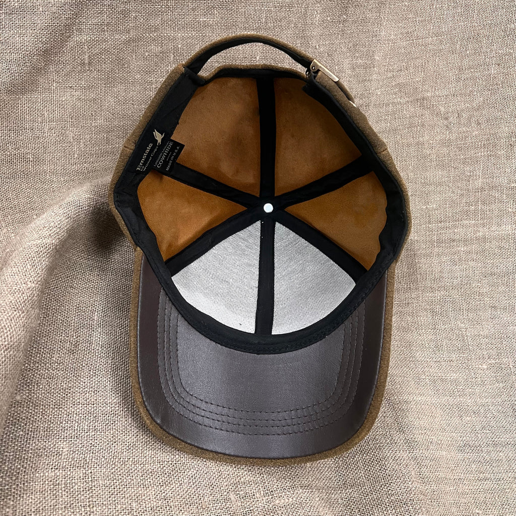 Cowhide Leather Baseball Cap- Distressed Brown