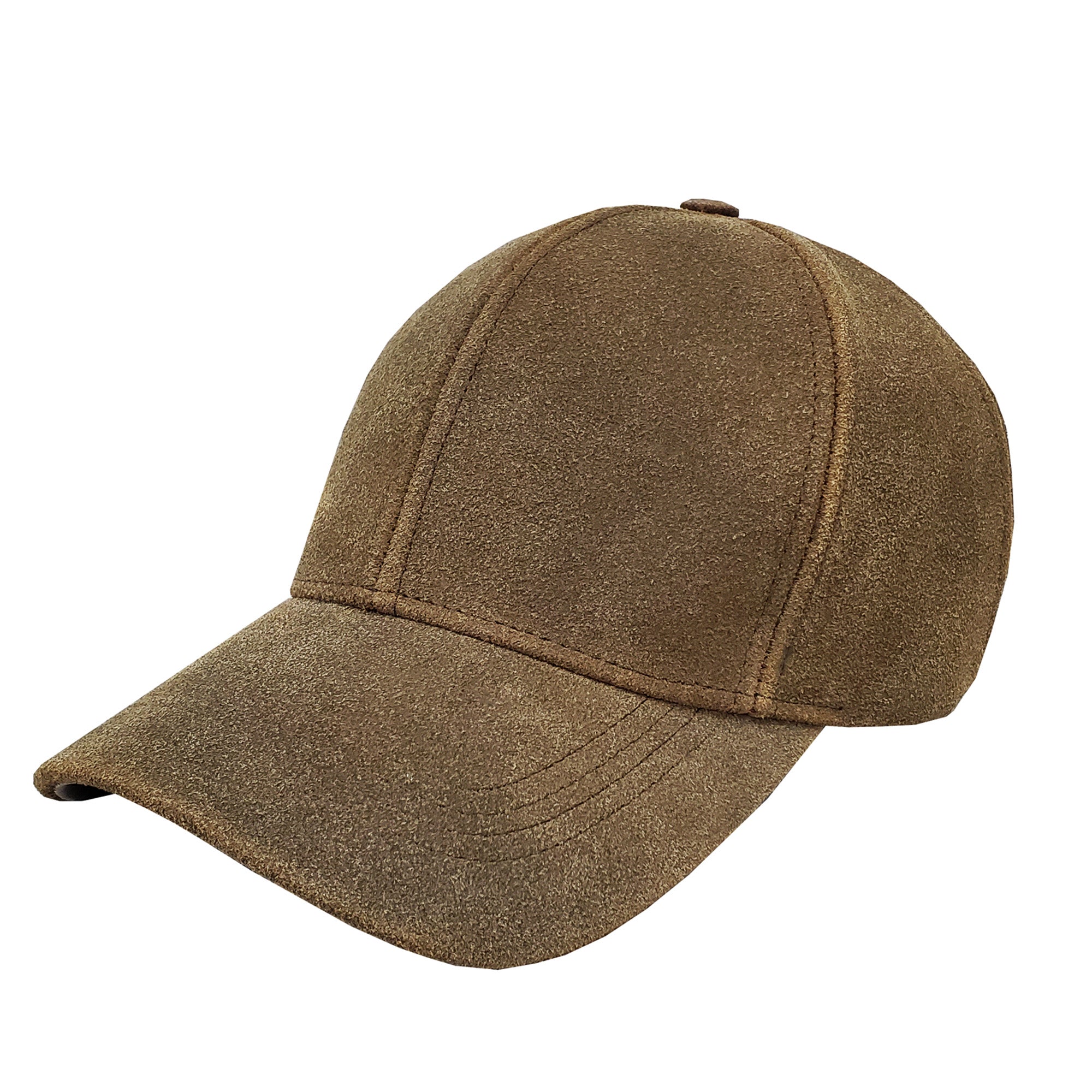 Cowhide Leather Baseball Cap- Distressed Brown