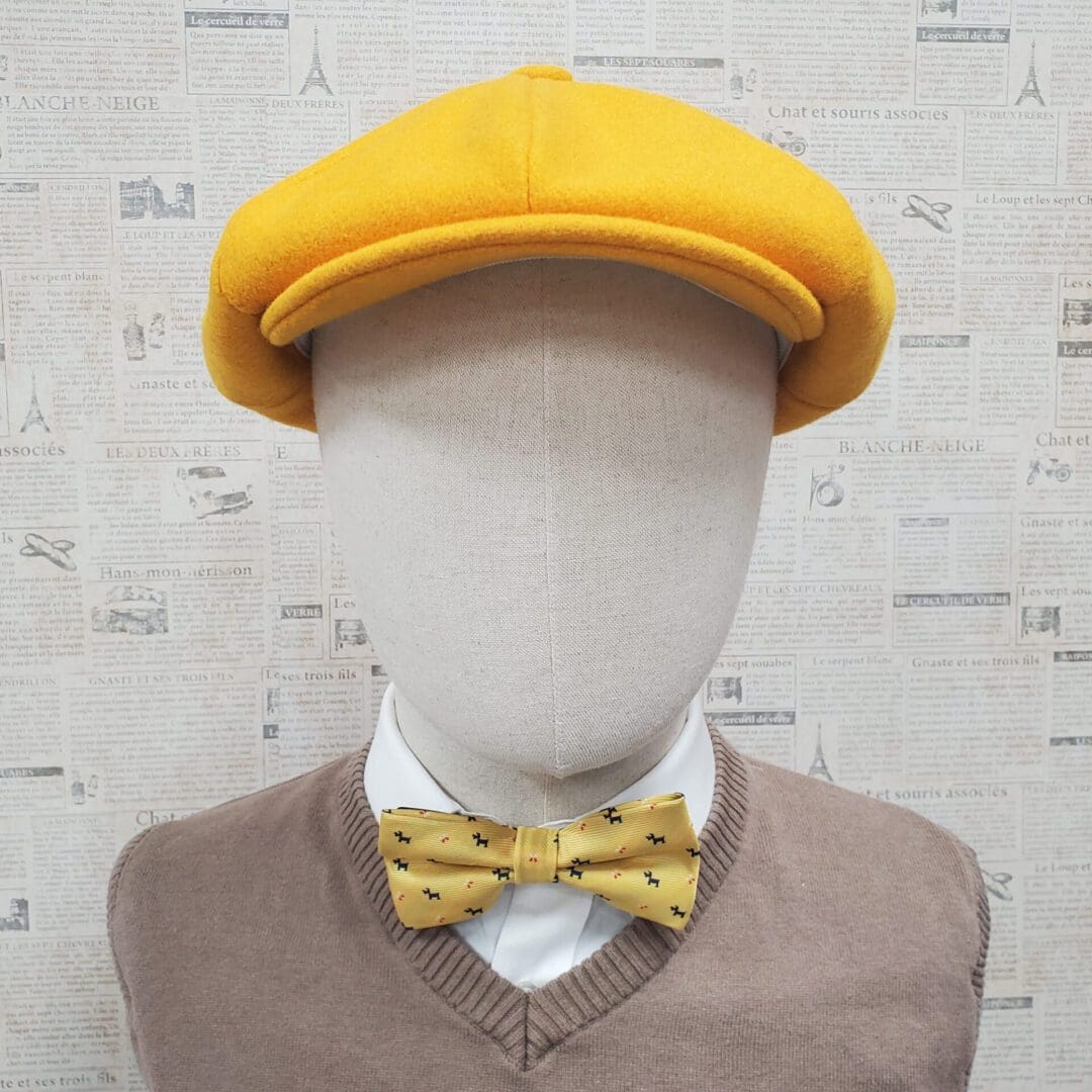 Gold Wool Apple Newsboy Cap
