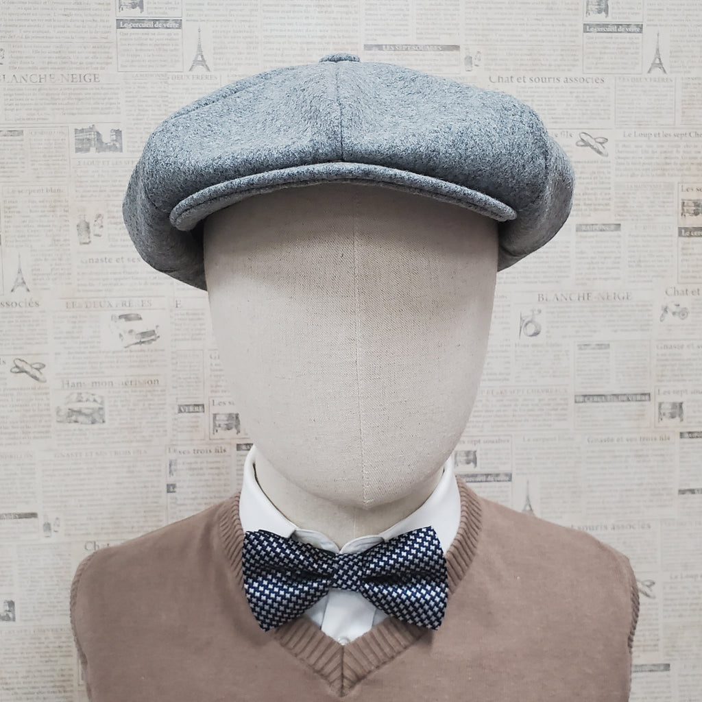 Wool Apple Newsboy Cap- Heather Grey