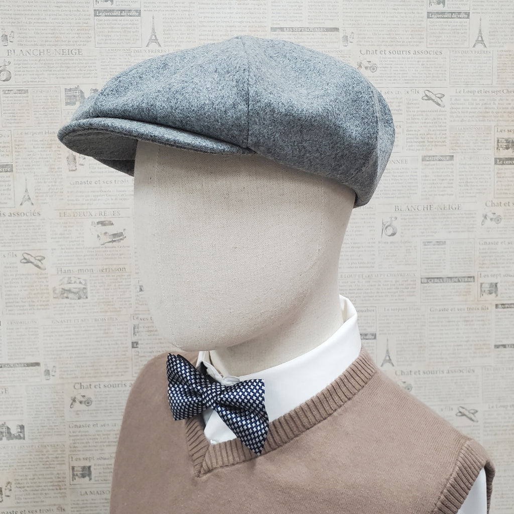 Wool Apple Newsboy Cap- Heather Grey