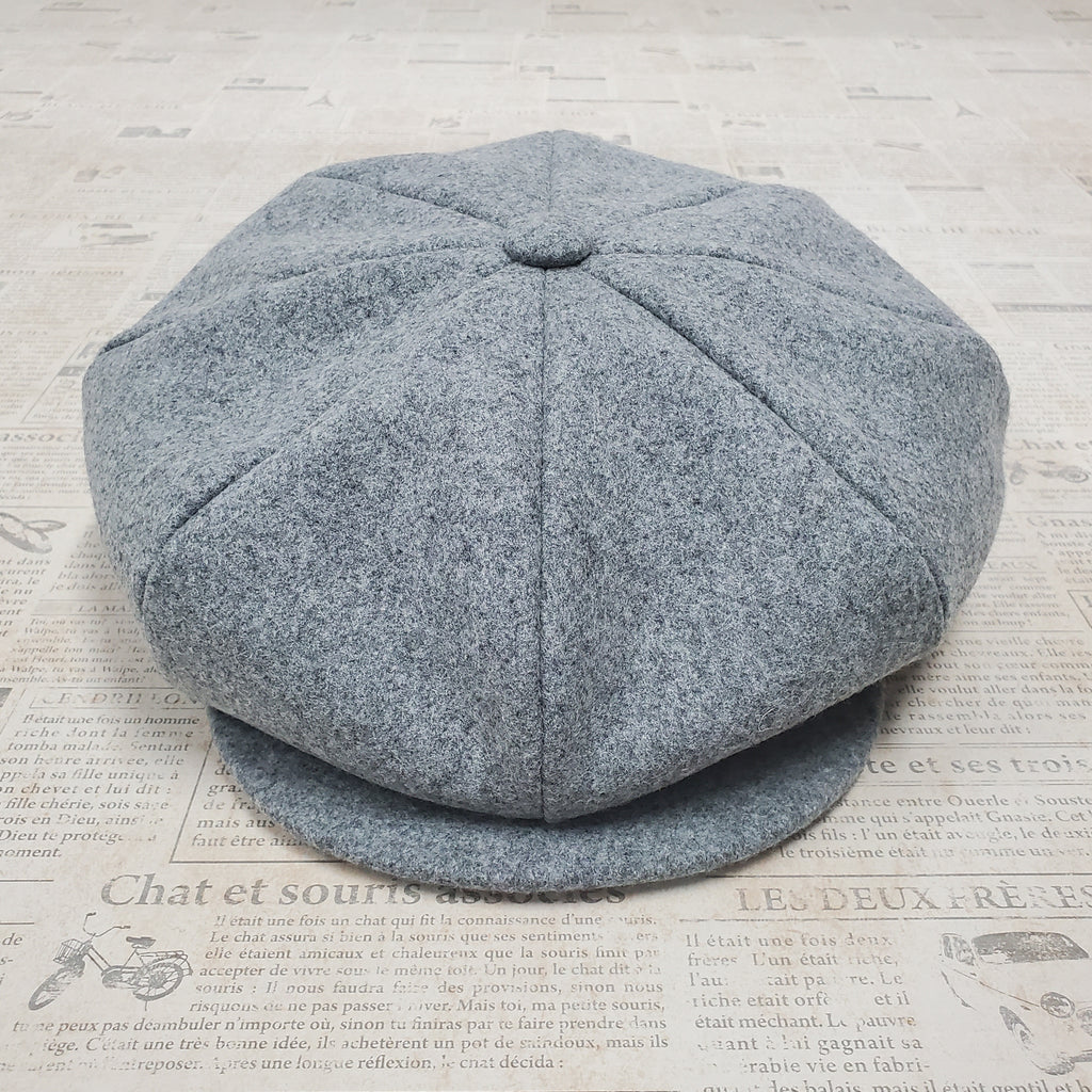 Wool Apple Newsboy Cap- Heather Grey