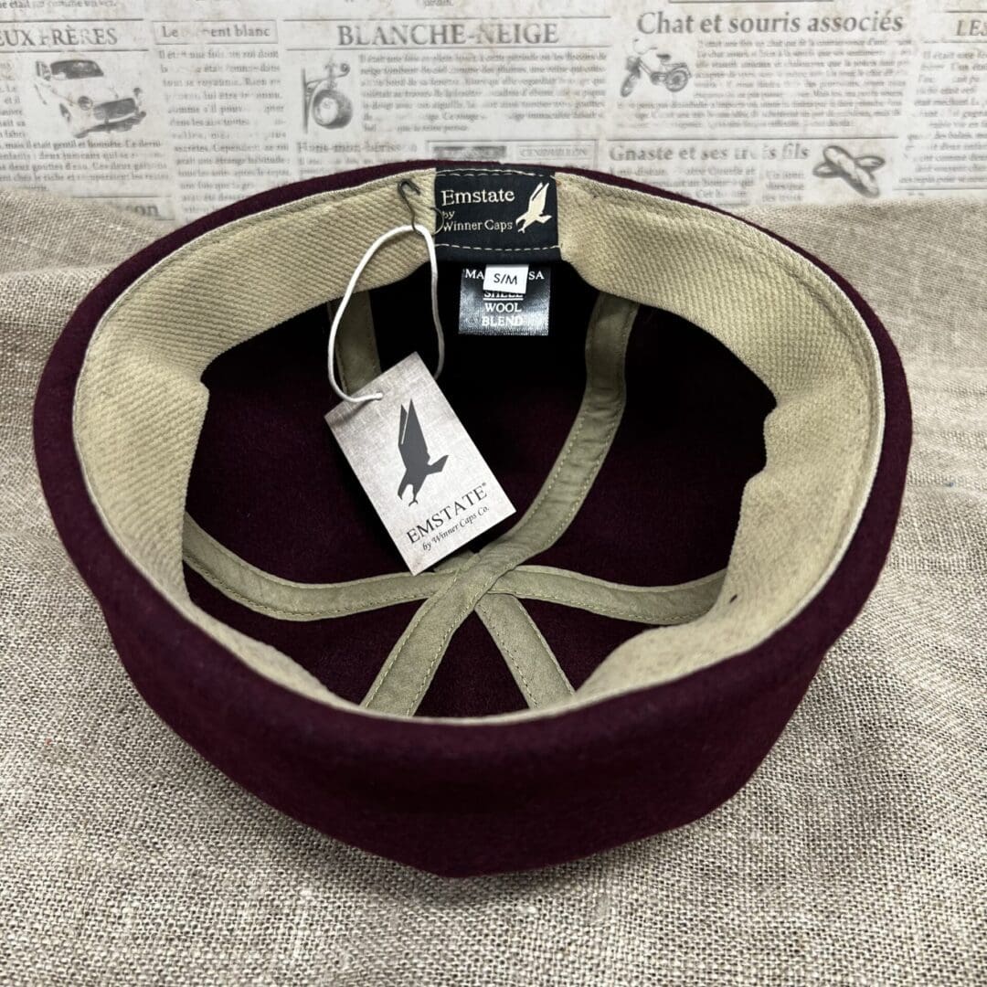 A bowl with a tag on it