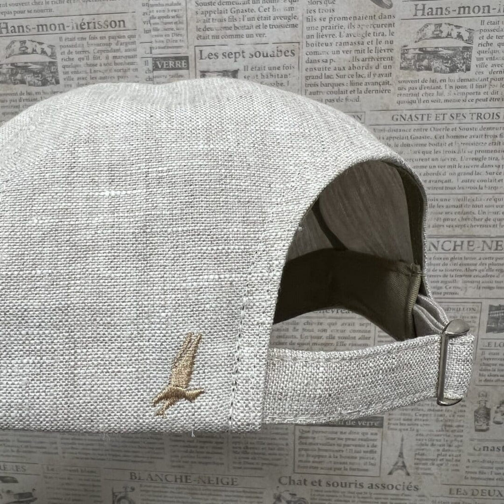 A close up of the back of a hat