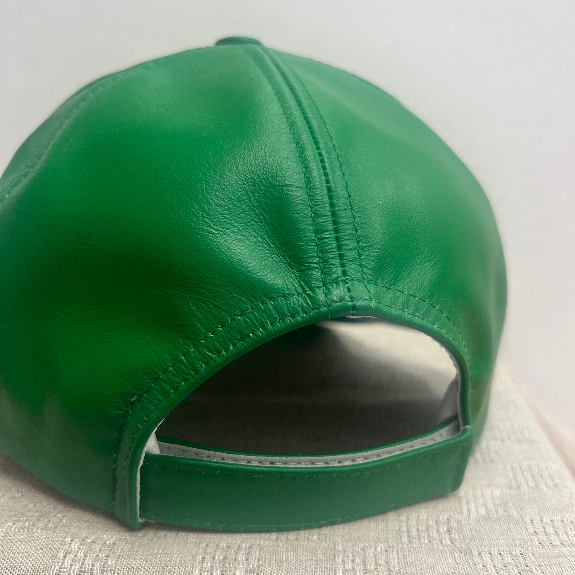 Cowhide Leather Baseball Cap- Kelly Green