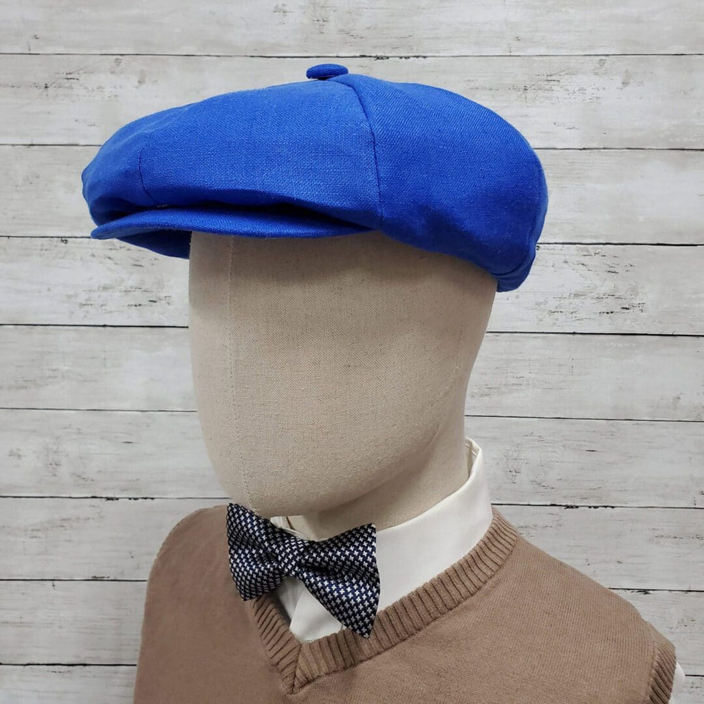 Red Linen Apple Newsboy Cap