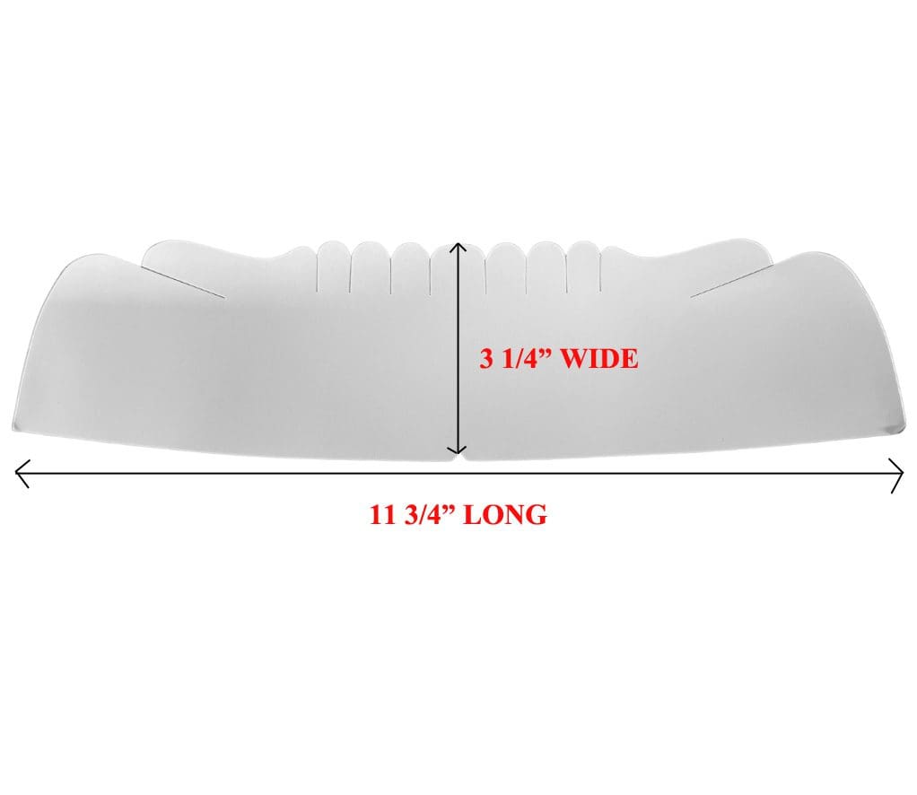 A white paper with the length of a 1. 5 inch wide and height of 1 3 inches long