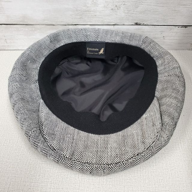 Blue Patch Linen Apple Newsboy Cap