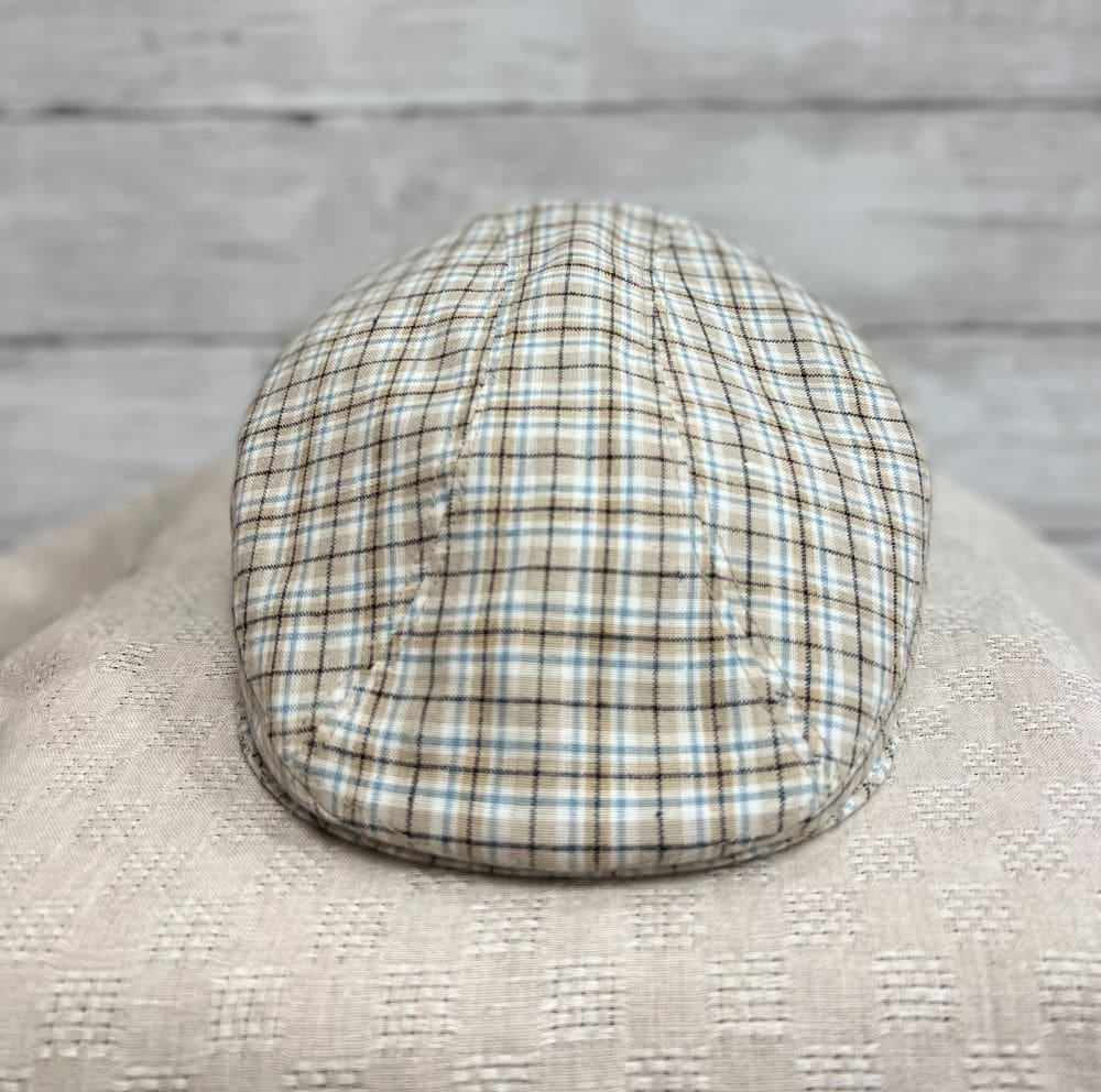 Oatmeal Plaid European Linen Ascot Ivy Cap