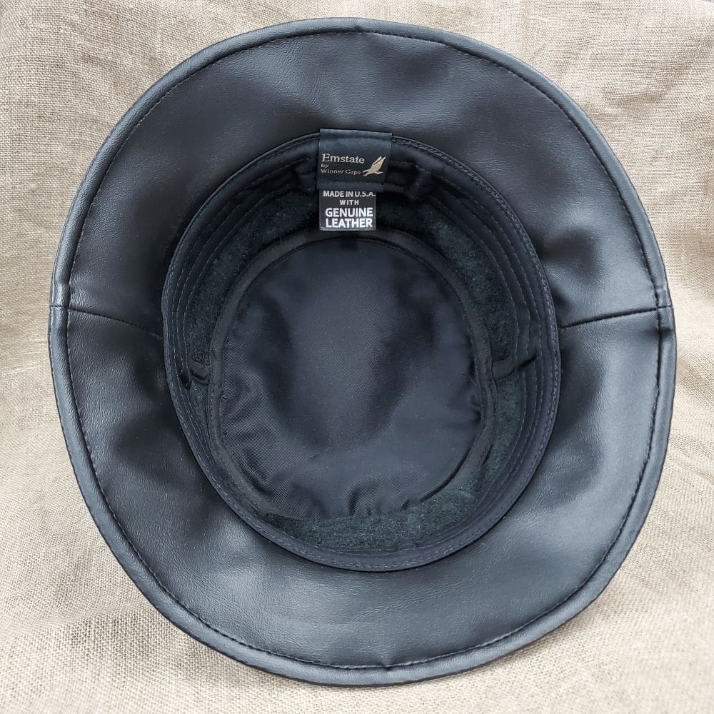Black Pebble Siena Leather Bucket Hat