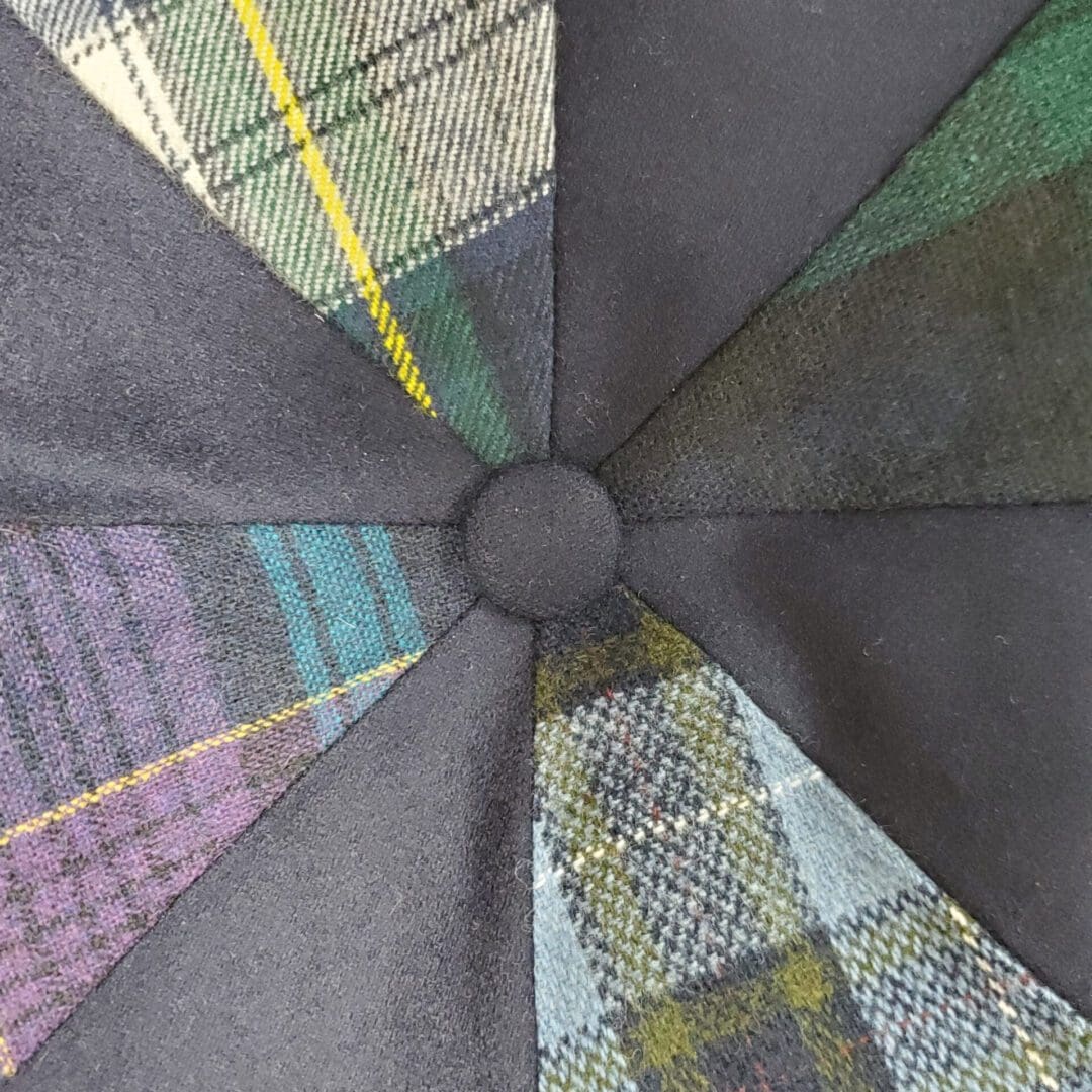 A close up of the inside of an umbrella