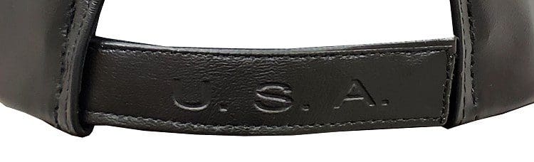 A close up of the leather strap on a belt