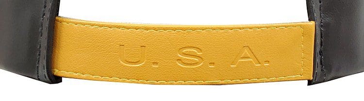 Black Gold Two Tone Cowhide Leather Baseball Cap back