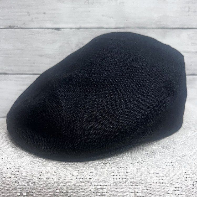 Black European Linen Ascot Ivy Cap