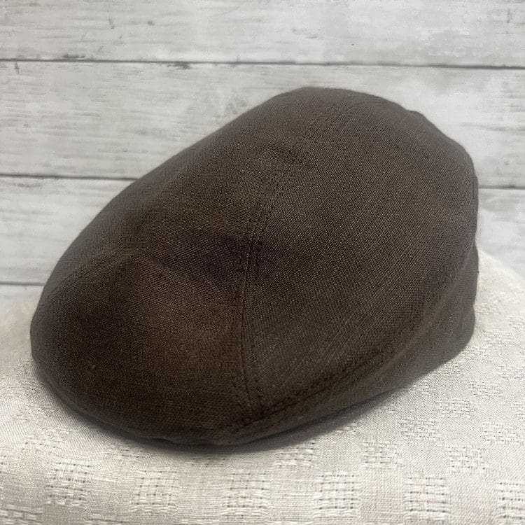 Brown European Linen Ascot Ivy Cap