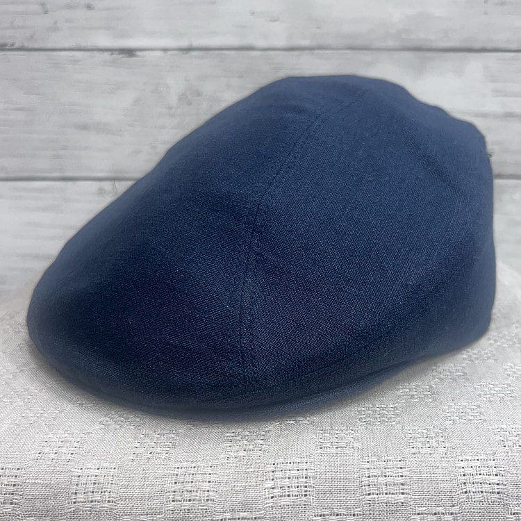 Navy European Linen Ascot Ivy Cap