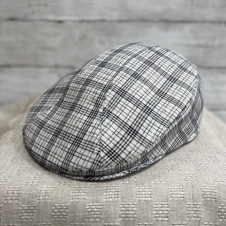 Black Plaid European Linen Ascot Ivy Cap