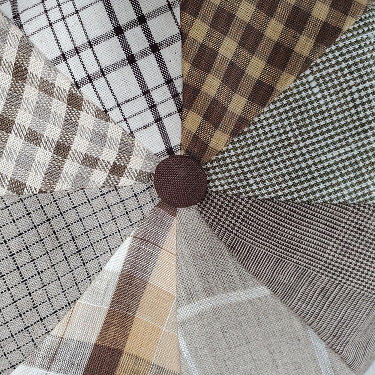 Brown Patch Linen Apple Newsboy Cap button