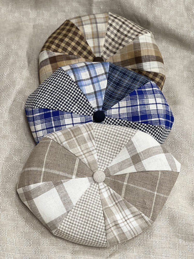 All colors Brown Patch Linen Apple Newsboy Cap