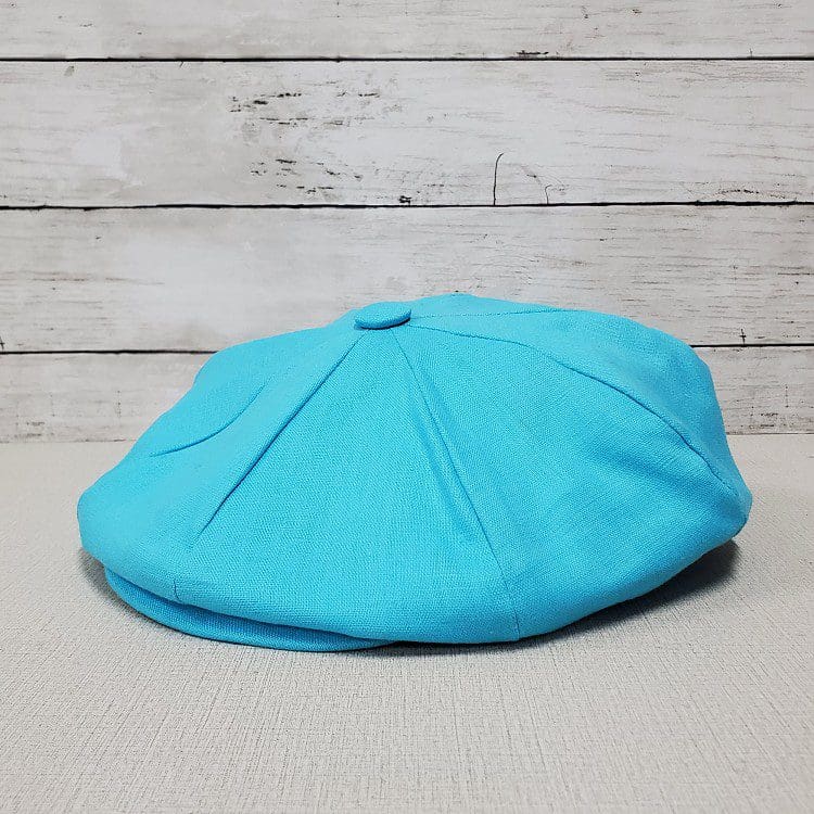Aqua Linen Apple Newsboy Cap small