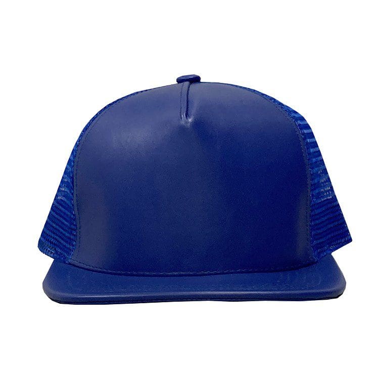 A blue hat is on the ground
