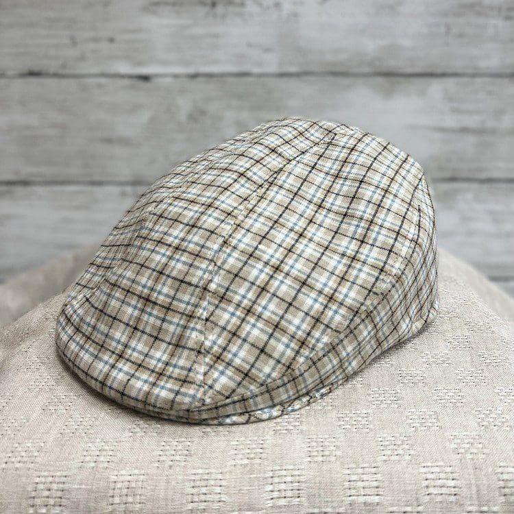 Oatmeal Plaid European Linen Ascot Ivy Cap