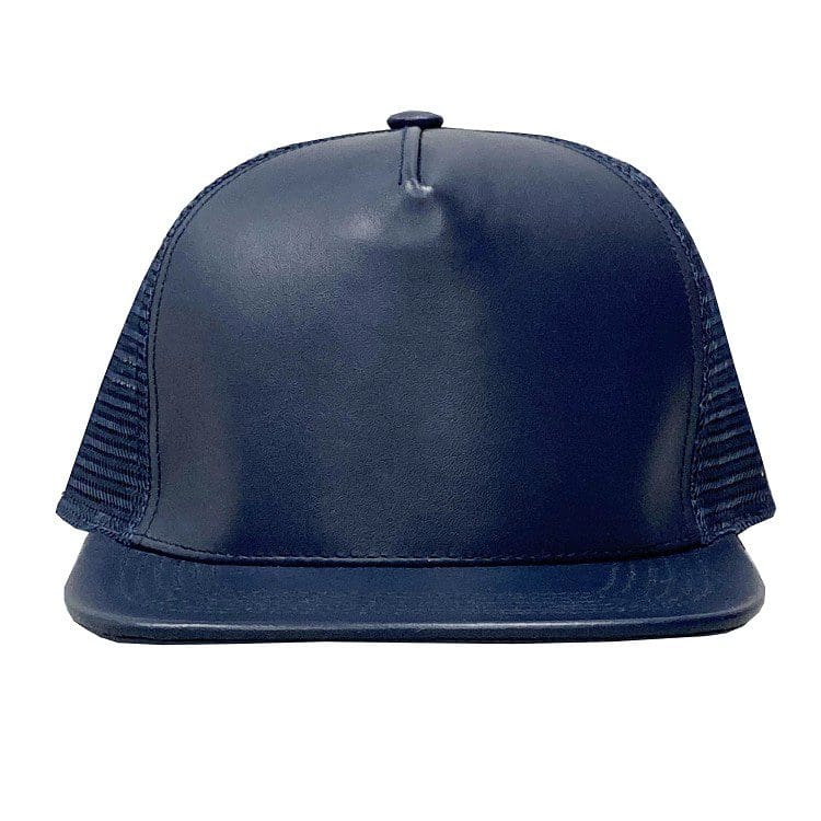 A blue hat is shown with a black background.