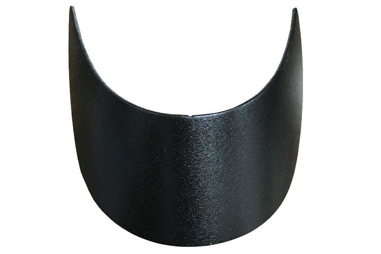 A black plastic hat is shown.