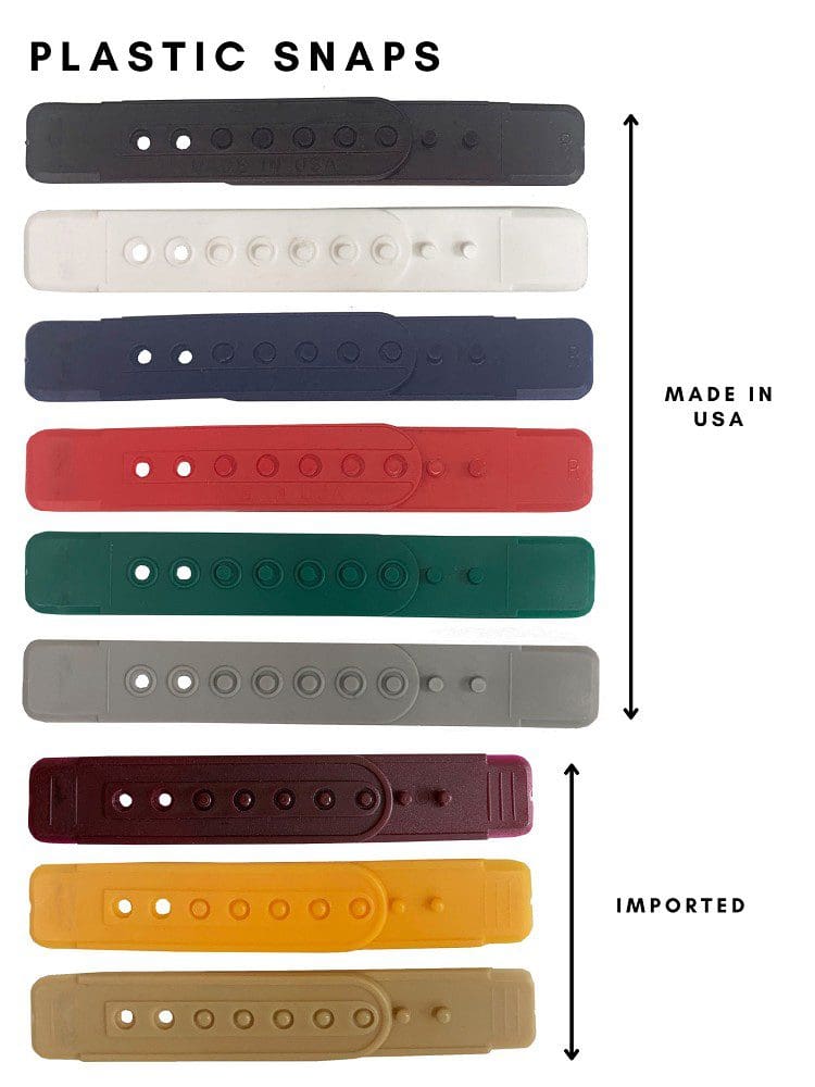 Baseball Cap Plastic Snap Closure made in USA and imported