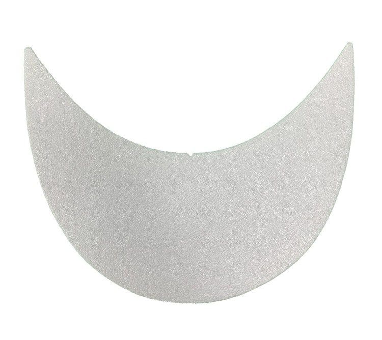 A white paper with a curved line on it.