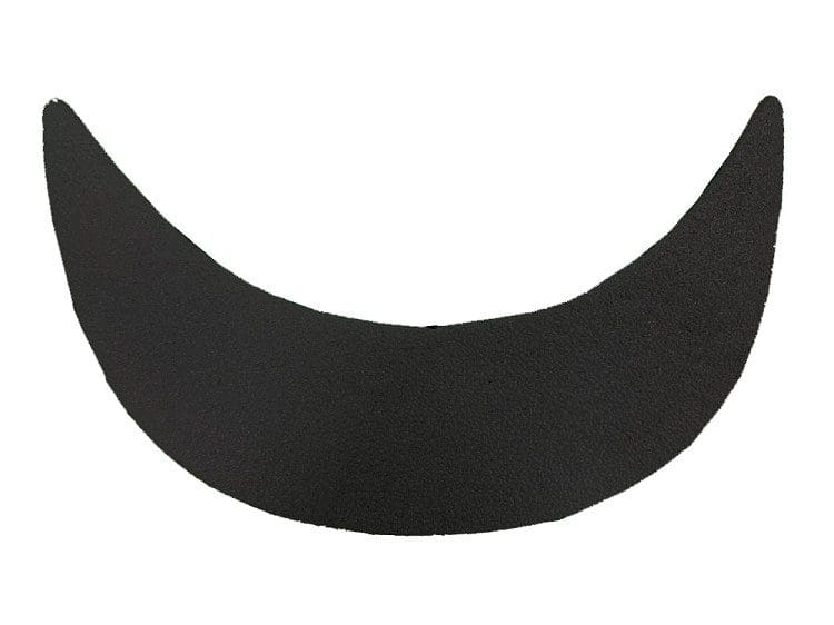 A black mustache is shown on the side of a white background.