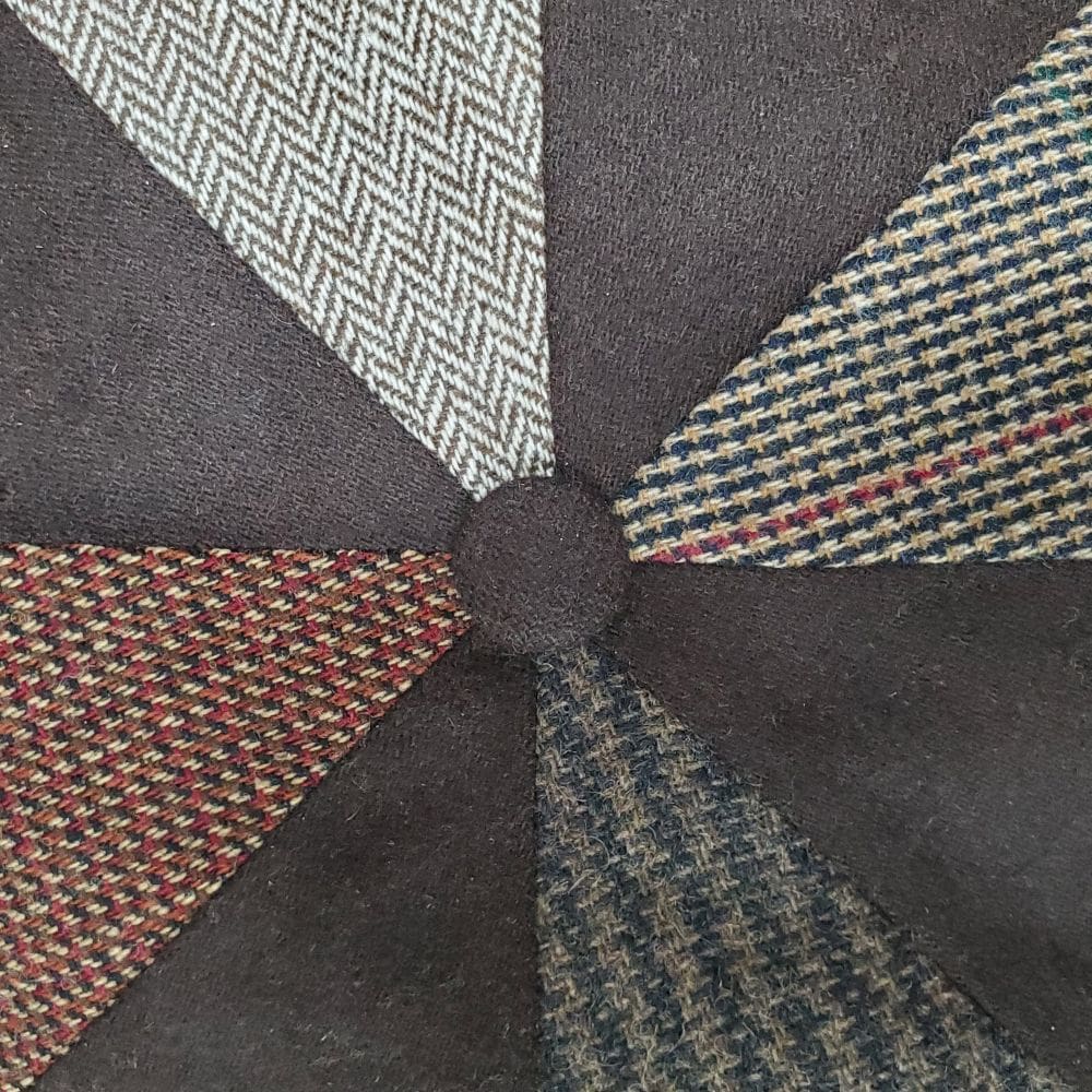 Brown Patch Wool Apple Newsboy Cap