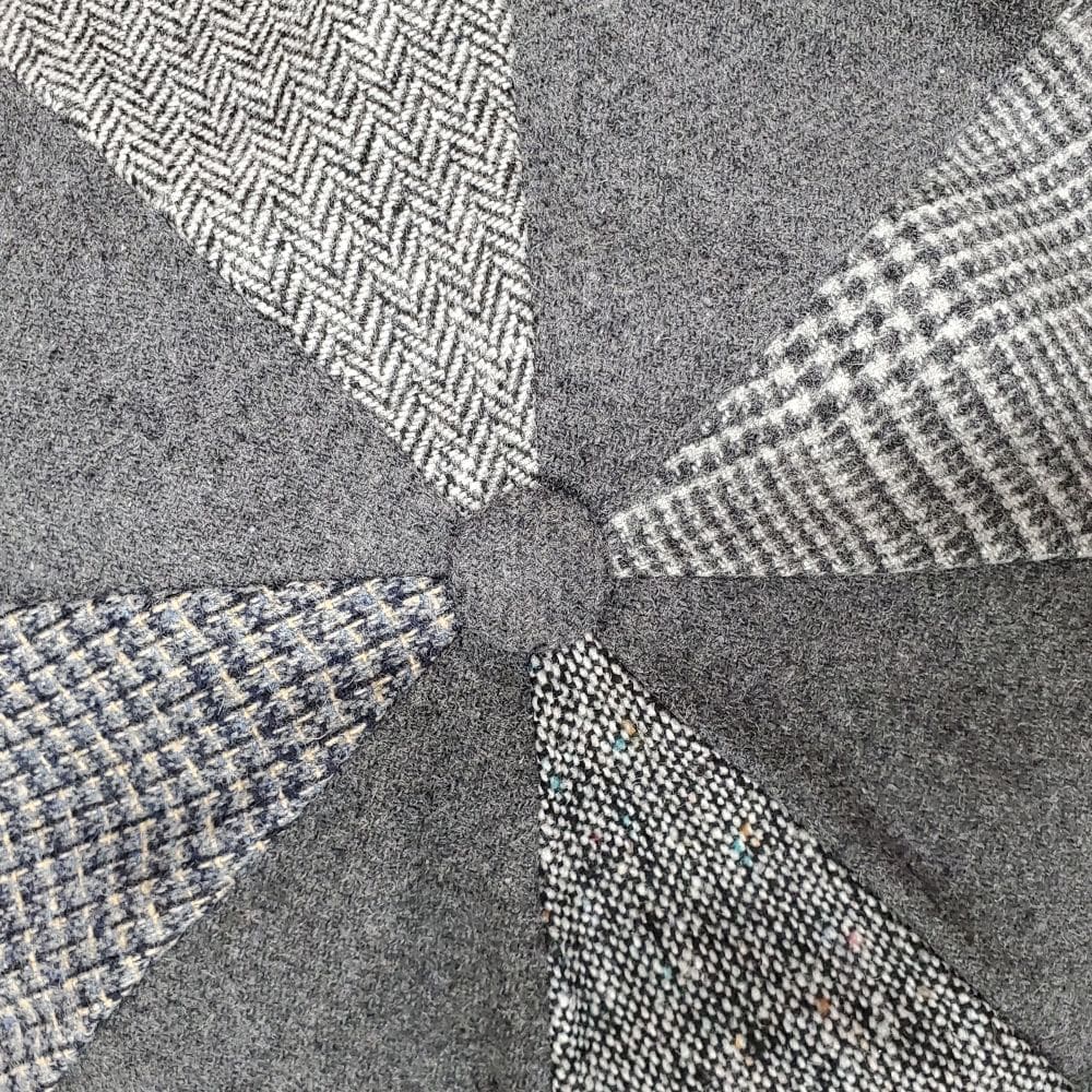 Grey Patch Wool Apple Newsboy Cap